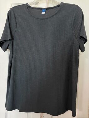 Old Navy Charcoal Ribbed Short Sleeve Tee